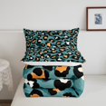 thumbnail image 6 of Animal Print Bedding Set Full Leopard Print Comforter Set, African Safari Wildlife Duvet Insert Turqoise Quilt Set, Cheetah Bedding Comforters & Sets Luxurious Room Decorations 3pcs, 6 of 6