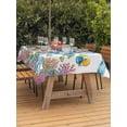 thumbnail image 3 of Outdoor Tablecloth with Umbrella Hole for Patio/Picnic/Party/Camping, Marine Life Waterproof Table Cloth Rectangle Table Cover Washable, Summer Ocean Coral Octopus Jellyfish Seaweed (60"x 120"), 3 of 8