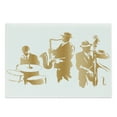 thumbnail image 1 of Music Cutting Board, Vintage Style Illustration of Jazz Band Playing the Blues Music Home Vibes Art, Decorative Tempered Glass Cutting and Serving Board, Large Size, Sand Brown White, by Ambesonne, 1 of 1