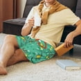 thumbnail image 4 of Daiia Funny Animals in Jungle Mens Woven Stretch Pajama Short,Short Pajama Pants-Medium, 4 of 9