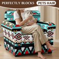 thumbnail image 4 of Chririnla 2 Piece Couch Cover for Living Room Chair Covers with Stretch for Pet, Geometric Armchair Cover, 4 of 8