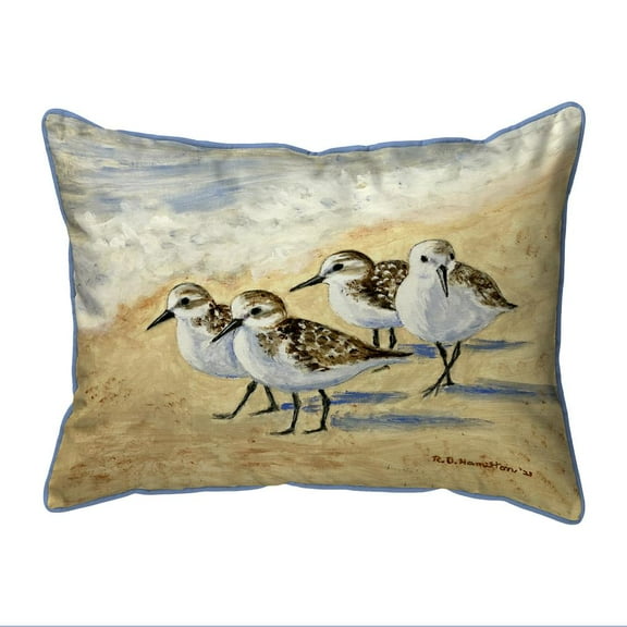 Betsy Drake Interiors Dick's Sanderlings Small Indoor/Outdoor Pillow 12x12