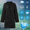 thumbnail image 6 of Yinguo Women's Breathable Plus Size Raincoat Rain Jacket Outdoor Windbreaker Transition Jacket Lightweight Hoodie Jacket, with Drawstring And Pocket For Spring Autumn Hiking, 6 of 6