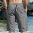 thumbnail image 6 of Mens capri pant Summer Beach Lightweight Below Knee Casual Cotton Shorts Drawstring Elastic Waist with Pockets, 6 of 6