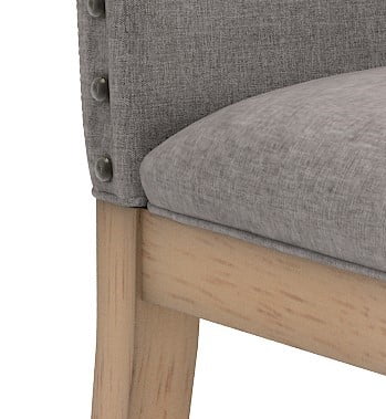Weston Home Kirk Nailhead Accent Parson Linen Dining Chair, Set of 2, Grey