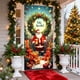 thumbnail image 5 of Seyotauo Merry Christmas Door Cover 72 x 35 Inch Xmas Tree Santa Snowman Fireplace Printed Door Hanging Cover Large Banner Background for Front Porch Outdoor Sign Holiday Party Decorations, 5 of 6