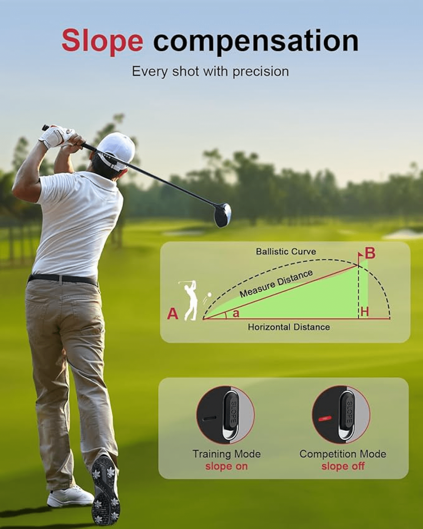 Deason Golf Rangefinder with Slope,7X Magnification Laser Rangefinder, Rechargeable Range Finders Golfing with Flag Lock Vibration