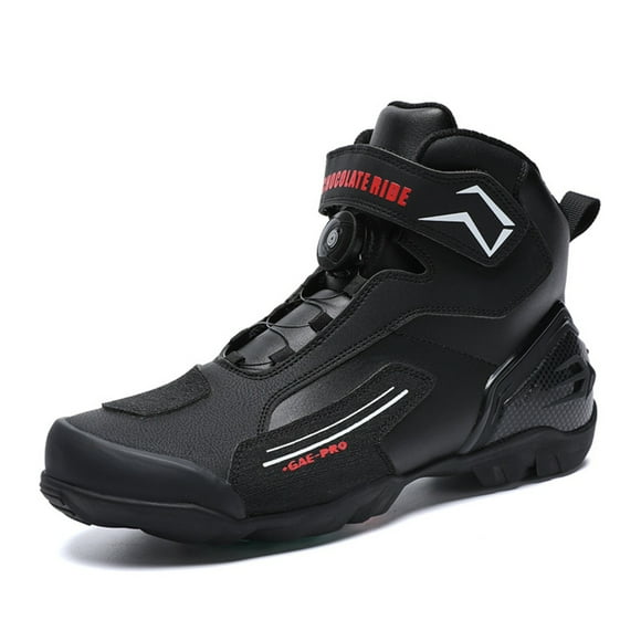 Botas de moto y zapatos de moto para todas las estaciones para hombre y mujer.,Negro rojo,42
