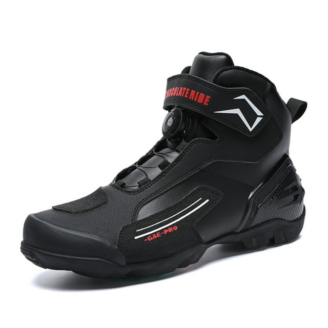 Botas de moto y zapatos de moto para todas las estaciones para hombre y mujer.,Negro rojo,42