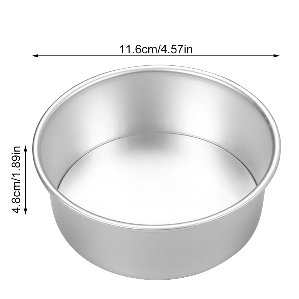 5 Durable Aluminum Alloy Round Removable Bottoms Mini Cake Baking Pans Mold 6cm 