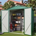 thumbnail image 6 of 8'x6' Outdoor Storage Shed, Lofka Metal Garden Shed with Double Lockable Doors for Outdoor Storage, Green, 6 of 8