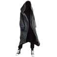 thumbnail image 4 of Unisex Long Hoodie Zipper Coat Long Sleeve Coat Zipper Closure Fleece Lined Long Hoodie, 4 of 4