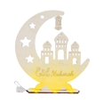 thumbnail image 3 of Lámpara de mesa de madera con forma de luna para decoración de Eid Mubarak Estilo B, 3 of 9