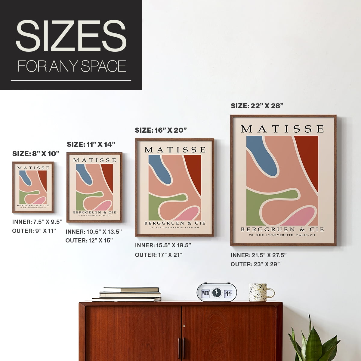 Matisse CCCXXXI in Brown Solid Wood 11 x 14 Framed Print