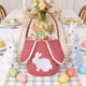 thumbnail image 4 of Cesta de conejo de Pascua | Bolsa de almacenamiento de caramelos de pana - Adorno festivo, decoración con huevo • Multicolor Rojo, Gris, Rosa, Azul, Púrpura, Verde | 9x9x1,8 pulgadas Gran Capacidad, 4 of 6