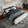 thumbnail image 4 of Charlotte King Wood Low Profile Platform Bed with Matching Footboard in White, 4 of 13