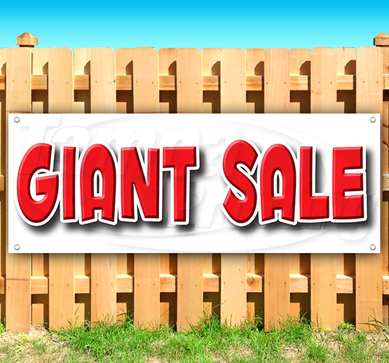 Giant Sale 13 oz Vinyl Banner With Metal Grommets