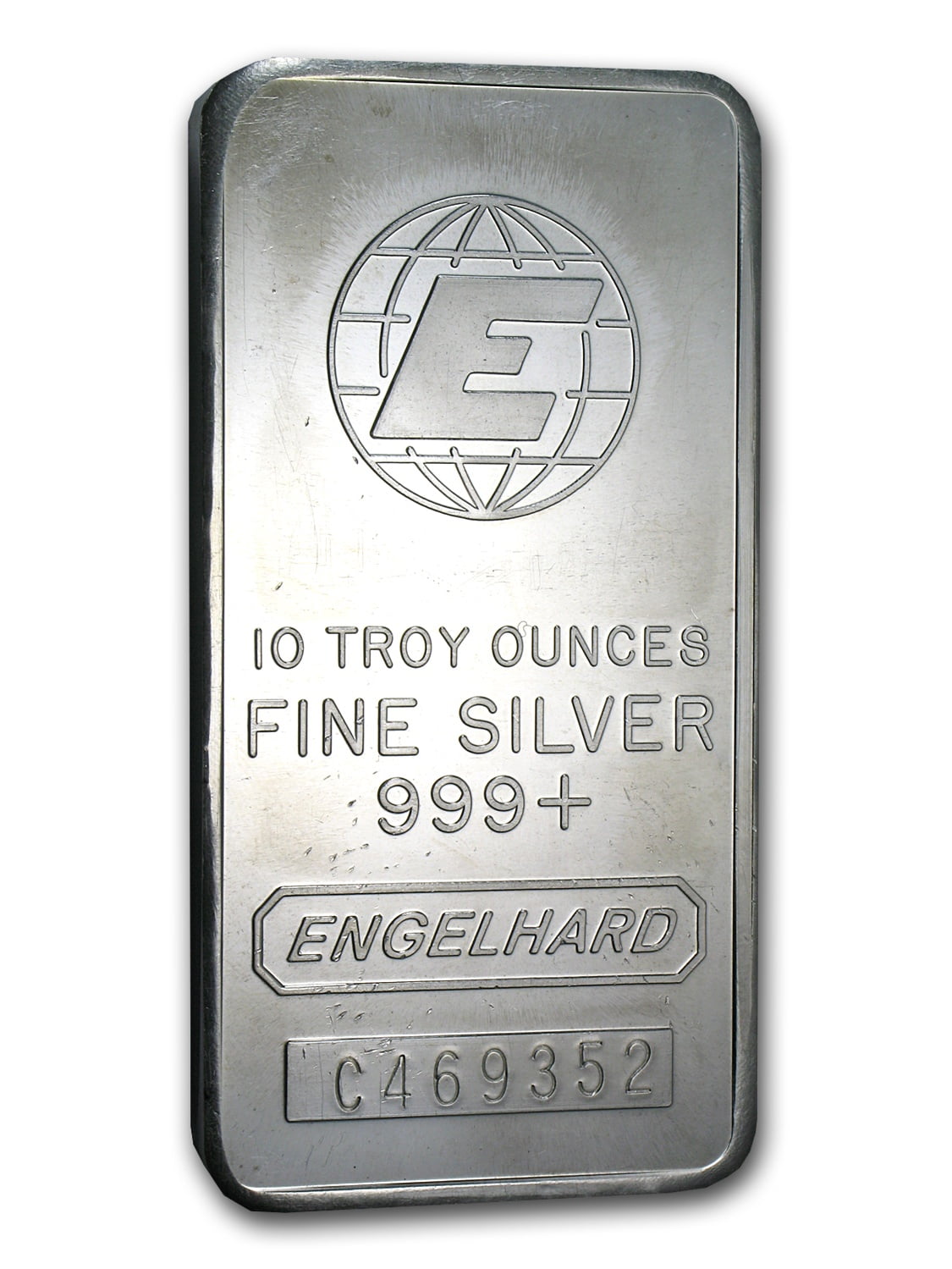 Engelhard .999 Fine Tall "E"/Serial/Logo Silver Bar 10 oz