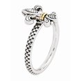 thumbnail image 3 of Solid 925 Sterling Silver & 14k Stackable Expressions Antiqued-Style Ring (2.5mm) - Size 7, 3 of 3