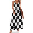 thumbnail image 2 of Chess Sleeveless Dress Women's summer long dress women's evening dresses beach dresses luxury dresses, 2 of 6