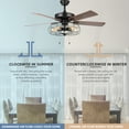 thumbnail image 4 of 52" 5-Light Industrial Caged Ceiling Fan with 5 Reversible Blades 2 Pull Chains, 4 of 12