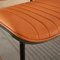 thumbnail image 5 of Dining Chairs Set of 2, Mid-Century Modern Upholstered PU Leather Chairs with Bentwood Back and Cushion, Accent Side Chairs with Metal Legs, for Kitchen, Dining Room, Orange, 5 of 7