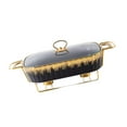 thumbnail image 2 of veasfak Plateau de Buffet avec Support Plateau à Casserole pour Mariage Anniversaire Réception Noir, 2 of 9