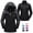 Black Gray, variant on Women's 3-in-1 Snow Ski Jacket Waterproof Windproof Fleece Lined Winter Rain Coats with Hood 4 Pockets Blue M
