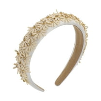 Unique Bargains 1 Pc Exquisite Fresh Floral Headband Beige