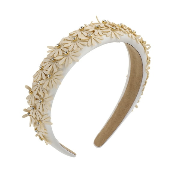 Unique Bargains 1 Pc Exquisite Fresh Floral Headband Beige