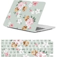 thumbnail image 1 of Hard Cover for MacBook Pro 15 inch Case A1398 2015 2014 2013 2012 with Retina Display, Plastic Laptop Hard Shell Case & Keyboard Cover for MacBook Pro 15 Retina,Green Flowers, 1 of 7