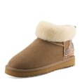 thumbnail image 2 of L'Artiste BRANDAI-CURLI Shearling Ankle Boot – Embossed Leather & Suede Slip-On with Whipstitch Detail, 2 of 9