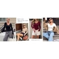 thumbnail image 5 of BTFBM Lace Deep V Neck Fitted Long Sleeve Shirts for Women | Womens Fall Fashion, Casual T Shirt, Base Layer, Basic Undershirts, Slim Fit Going Out Tops, Date Night Out Outfits, 5 of 9