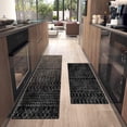 thumbnail image 3 of Boho Kitchen Mat Set of 2,Modern Farmhouse Kitchen Rugs and Mats Non Skid Washable,Moroccan Boho Runner Rugs with Rubber Backing for Kitchen Decor and Accessories (Black 17"x47"+17"x30"), 3 of 6