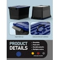 thumbnail image 3 of 17 Quart Stackable Plastic Storage Bins with Blue Lids, 6 Pack Black Containers with Latching Buckles and Handle, Durable Nestable Boxes Organizing for Closet, Garage, Tool Room, 3 of 14