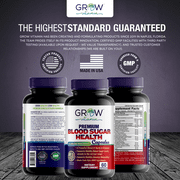 Grow Vitamin Blood Sugar Complex with Cinnamon Bark Capsules, Supports Heart Health, Energy & Immune System, 60 Count
