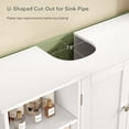 thumbnail image 2 of Pedestal Sink Storage Cabinet with 2 Doors and 3 Open Shelves, Under Sink Cabinet, Bathroom Sink Cabinet with U-Shape, White, 2 of 6