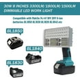 thumbnail image 4 of Luz de Trabajo LED Inalámbrica de 30W 3300LM Alimentada por para Batería Makita 14.4-20v 9 inch, 4 of 10