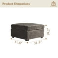 thumbnail image 5 of Ovios 32" Ottoman Seat Module for Modular Sectional Sofa Plush Corduroy Upholstery Cloud Coffee Table Footrest with Pillow for Living Room, Bedroom, Gray, 5 of 6