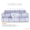 thumbnail image 3 of Juego de Funda para Edredón Dreamlab 2 Piezas tela ultra suave Premier 1800 Queen Size 228cm x 228cm Cuadros blanco/azul, 3 of 9
