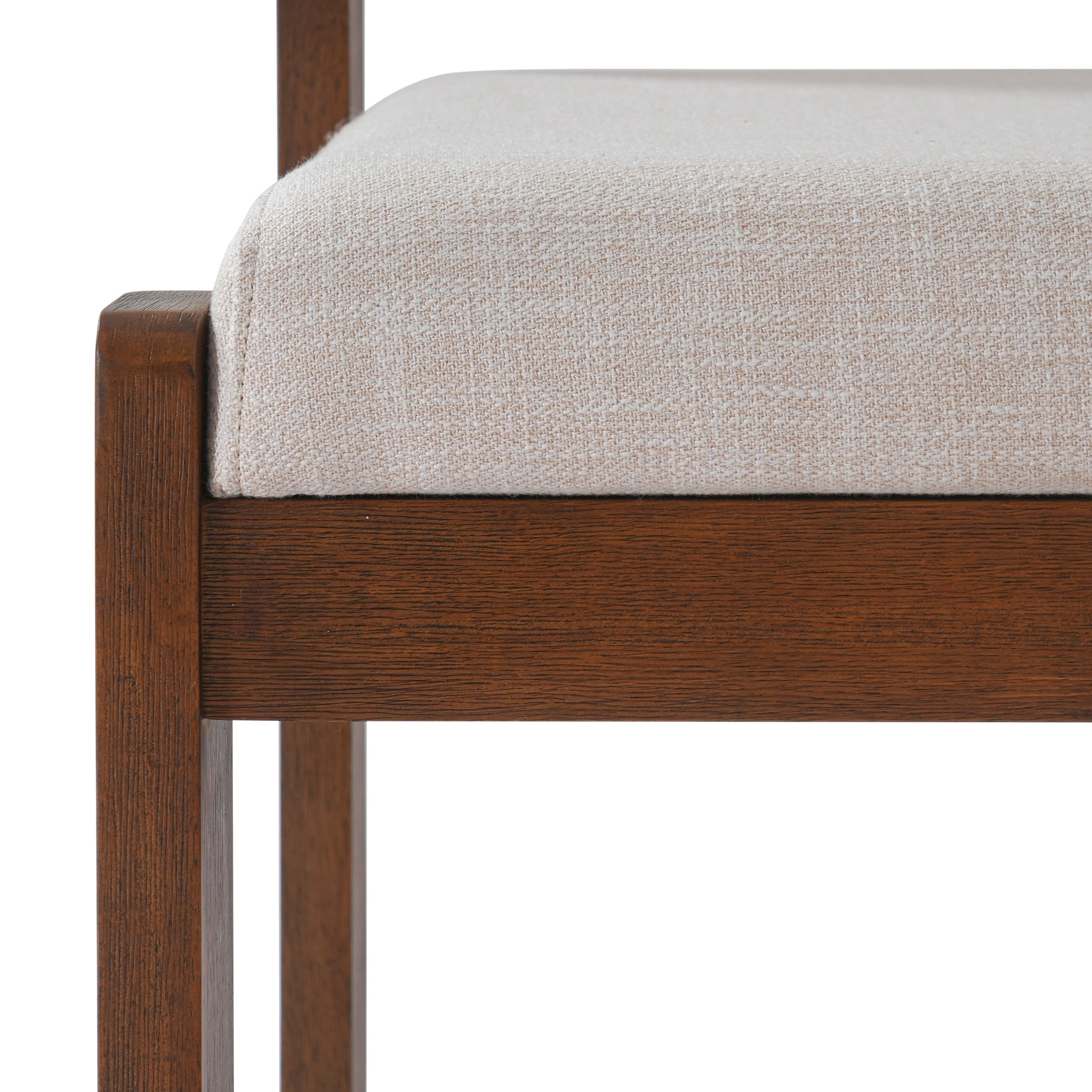 Christopher Knight Home Modern Upholstered Dining Side Chairs, Wood Frame, Walnut+Beige, Set of 6