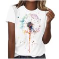 thumbnail image 2 of Fiudx Tops para Mujer Blusa de Manga Corta con Estampado de Moda para Mujer, Camiseta con Cuello Redondo, Tops Informales, 2 of 4
