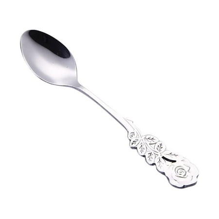 

Jiusan Ice Cream Spoon Dessert Spoon Stainless Steel Flower Spoon Coffee Tea Spork Flatware Dessert Salad Tool