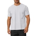 thumbnail image 1 of LEKWK Crewneck T-Shirt for Men Pockets Short Sleeve Casual Top Lightweight Breathable Relaxed Fit Tee for Summer White XXXL, 1 of 4