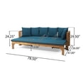 thumbnail image 5 of GDF Studio Camille Outdoor Extendable Acacia Wood Daybed Sofa, Teak and Dark Teal, 5 of 11
