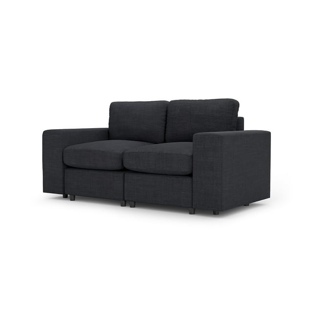 Sillón Loveseat Seccional Adapti Modular Reposabrazo Ancho Gris Carbón