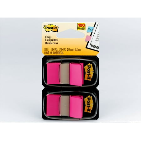 Standard Page Flags In Dispenser, Bright Pink, 100 Flags/dispenser | Bundle of 5
