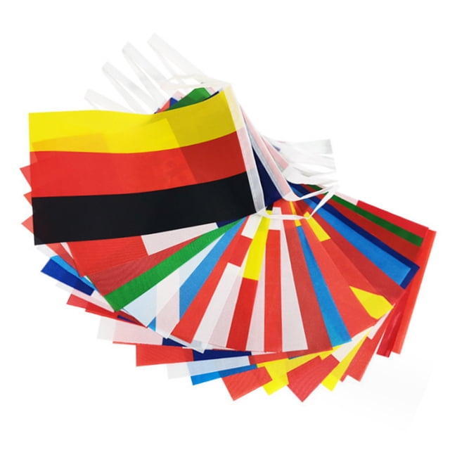 Banderines De Banderas Internacionales, Proceso De Serigrafía, Impermeable, 95 Pies, 100 Países, Bandera De Cadena, Decoración De Poliéster Para Clubes Deportivos