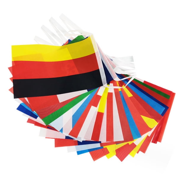 Banderines De Banderas Internacionales, Proceso De Serigrafía, Impermeable, 95 Pies, 100 Países, Bandera De Cadena, Decoración De Poliéster Para Clubes Deportivos