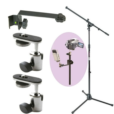 On Stage MS7701 Euro Boom Microphone Stand + Mic Extension Bar +2 Camera Adapter